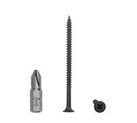 Paquete de 400 tornillos de acero al carbono fosfato negro 4,2 x 70 mm, cabeza Phillips Bugle Head, rosca fina, cierres para paneles de yeso (400, 4,2 x 70 mm)
