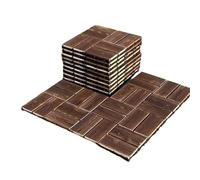 Paquete de 45 Baldosas de Madera Impermeables para Suelos de 11,8 X 11,8 Pulgadas, Entrelazadas, para Uso Interior y Exterior, para Patio y Porche,Eight Pieces of Wood,9PCS