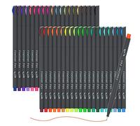 Paquete de 46 bolígrafos de colores Lineon, 40 bolígrafos de punta fina con 6 plantillas diferentes, juego perfecto para planificador de diario, calendario, colorear, escuela, suministros de arte