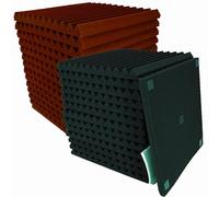 Paquete de 48 paneles acústicos para estudio de espuma resistente al sonido, color negro y burdeos, 30 x 30 cm