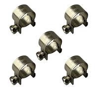 Paquete de 5 abrazaderas de manguera de combustible Jubilee de acero inoxidable mini para tubo de gasolina plateado (9-11mm)