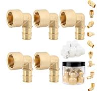 Paquete de 5 accesorios de latón de expansión Pex A de 1/2 x 1/2 pulgada NPT hembra para conexión de tubo Pex-A, ASTM F1960, (PEX1960100)