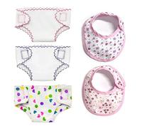 Paquete de 5 Accesorios para muñecas, pañales para muñecas, pañales, Babero, Juego de alimentación para muñecas de 14 a 18 Pulgadas, Puede soportar múltiples Lavados, Reutilizable para múltiples usos