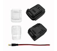 Paquete de 5 adaptadores convertidores de corriente de 21 V para Dayi BL1830, para conector de batería a CC con protección contra el polvo, pieza compacta de metal y plástico, color negro