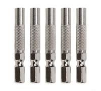 Paquete de 5 adaptadores de puntas de destornillador que convierte mango de 6,35 mm para aceptar puntas de 4 mm para una amplia compatibilidad de herramientas