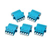 Paquete de 5 adaptadores LC de fibra cuádruple, acopladores LC-LC individual/dúplex para cable de conexión de fibra individual y multimodo (LC-LC SM Quad,biue, 5)