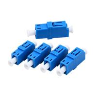 Paquete de 5 adaptadores LC de fibra cuádruple, acopladores LC-LC individual/dúplex para cable de conexión de fibra individual y multimodo (LC-LC SM Simplex, biue, 5)