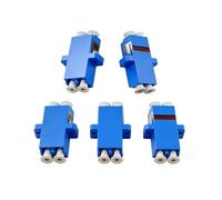 Paquete de 5 adaptadores LC de fibra cuádruple, acopladores LC-LC individual/dúplex para cable de conexión de fibra individual y multimodo (LC-LC SM Duplex, biue, 5)