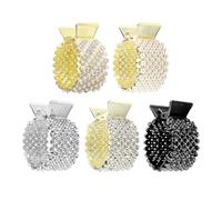 Paquete De 5 Agarradores, Clips Para El Cabello Con Diamantes De Imitación, Accesorios Para El Cabello Para Niñas, Soporte Alto Para Cola De Caballo, Agarradores De Cola De Caballo