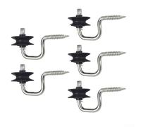 Paquete de 5 aisladores eléctricos de valla autorroscantes, fijación de ángulo de esquina para postes de madera, resistente a la intemperie, ganado, aves de corral, protector de granja