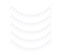 Paquete De 5 Banderas Blancas, Banderín De 15m, Cadena De Banderín, Decoración De Banderín, Decoración De Fiesta Y Boda