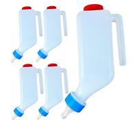 Paquete de 5 biberones para Cabras para Alimentar Cabritos, biberón Colgante para Cordero de 500 ml con Gancho de Montaje Lateral, biberón de plástico de Calidad alimentaria para corderos, lechones