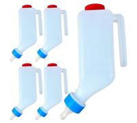 Paquete de 5 biberones para Cabras para Alimentar Cabritos, biberón Colgante para Cordero de 500 ml con Gancho de Montaje Lateral, biberón de plástico de Calidad alimentaria para corderos, lechones y