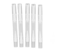 Paquete de 5 bolígrafos aplicadores de aceite de cutícula transparente, bolígrafo de aceite de uñas vacío con punta de cepillo, tubo líquido para crecimiento de pestañas,