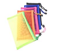 Paquete de 5 Bolsas Multiusos de Malla de Nailon para cosméticos, Estuches de Viaje, Estuches para lápices, organizadores de Viaje, Multicolor, 5 Count (Pack of 1)