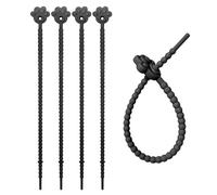 Paquete de 5 bridas elásticas multiusos de silicona resistentes y coloridas, portátiles para organizar cables, organizadores de cables