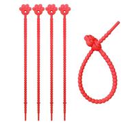 Paquete de 5 bridas elásticas multiusos de silicona resistentes y coloridas, portátiles para organizar cables, organizadores de cables