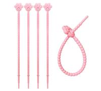 Paquete de 5 bridas elásticas multiusos de silicona resistentes y coloridas, portátiles para organizar cables, organizadores de cables