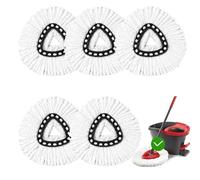 Paquete de 5 cabezales de fregona de repuesto compatibles con fregonas giratorias triangulares Ocedar, cabezal de repuesto de mopa giratoria 100% microfibra, limpieza profunda, cabezales de fregona de