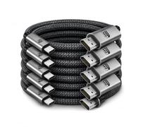 Paquete de 5 cables USB C a HDMI, compatible con Thunderbolt 5, 4, 3, cable USB 3.2 tipo C a HDMI 2.1 8K a 60Hz, 4K, compatible con MacBook, iPhone 15, 16, 17, iPad Pro, iMac, Galaxy S24, S25, S26, 6