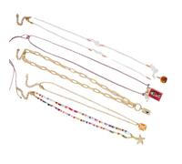 Paquete de 5 cadenas de clavícula tejidas a mano multiusos irregulares con cuentas de estrella de mar, collares de joyería de vocación, regalos de cuentas irregulares
