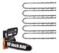 Paquete de 5 cadenas de motosierra R40 de 10 pulgadas, calibre de 0.43 pulgadas, 40 eslabones de transmisión de 3/8 pulgadas, cadenas de repuesto compatibles con Ryobi Echo CS-271 PPF-225 Homelite
