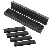 Paquete de 5 cajas de joyería negras, caja artesanal de cartón con elegante cojín de terciopelo para pulsera, collar, exhibición, 4,3 * 21,3 * 2,3 cm