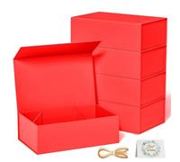Paquete de 5 cajas de regalo, 24 x 15 x 3 pulgadas, cajas de regalo para regalos con tapas, cierre magnético, rectangular, plegable, para padrino de boda, Navidad, Halloween, regalo de cumpleaños