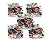 Paquete de 5 calcomanías de Charlie Kirk, calcomanías de Charlie Kirk, calcomanías de Charlie Kirk, calcomanías para parachoques de coche, silenciadas pero no olvidadas, libertad digna de luchar