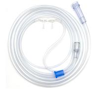 Paquete de 5 cánula de oxígeno pediátrica con puntas curvas suaves y tubo resistente a los aplastamientos de 7 pies