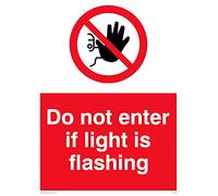Paquete de 5 carteles con texto en inglés "Do Not Enter If Light Is Flashing", 150 x 200 mm, A5P