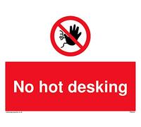 Paquete de 5 carteles con texto en inglés "No hot desking", 200 x 150 mm, A5L