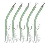 Paquete de 5 cebos de pesca de bacalao, con ganchos de pulpo de púas y gancho de compensación de vástago hecho para un uso duradero (verde 8)