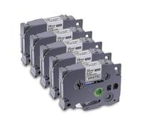 Paquete de 5 cintas de etiquetas Brother Tze-231 -231, laminadas, para prensa P, modelo Pt D, ideal