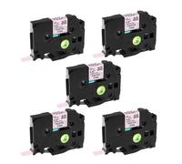 Paquete de 5 cintas de etiquetas P Touch púrpura azul rosa amarillo, Compatible con Brother Tze231 TZe 231 MQF31 MQ531 MQE31 Cassette laminado(5PK Pastel Pink)