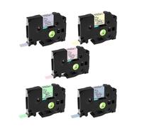 Paquete de 5 cintas de etiquetas P Touch púrpura azul rosa amarillo, Compatible con Brother Tze231 TZe 231 MQF31 MQ531 MQE31 Cassette laminado(5 Mixed Color)