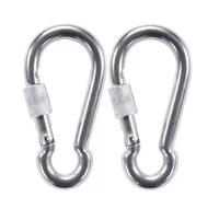 Paquete de 5 Clips de mosquetón Resistentes, Ganchos de Resorte de Metal, Enlace de Bloqueo de Tornillo, Clips de Llavero, mosquetones Colgantes para Hamaca para Acampar al Aire Libre(M6x60mm)