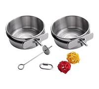 Paquete de 5 Comederos de Pájaros de Acero Inoxidable, Platos de Alimentación para Loros, Tazas, de Agua, Soporte de Comida para Pájaros para Jaulas de Animales Pequeños