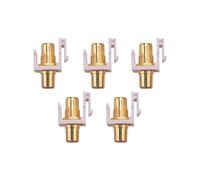 Paquete de 5 Conectores RCA Jack de InsercióN Conector Hembra a PresióN Puerto Adaptador Acoplador en LíNea Chapado en Oro para Placa de