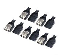 Paquete de 5 conectores USB hembra tipo A de 4 pines 5 V USB 2 0 compatibles con cargadores de alimentación móviles y computadoras con tapa protectora de plástico