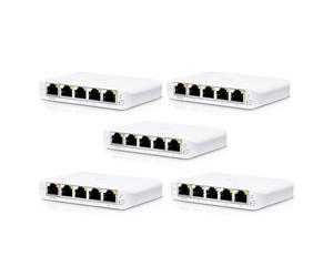 Paquete de 5 conmutadores gestionados Ubiquiti USW-Flex-Mini [5x Gigabit Ethernet, 1x PoE PD]