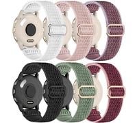 Paquete de 5 correas de reloj compatibles con Vivoactive 4S/Venu 2S/Venu 3S/Vivomove 3S, correa elástica de nailon de 18 mm para Garmin Forerunner 265S/255S de repuesto de liberación rápida