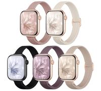 Paquete de 5 correas elásticas trenzadas delgadas compatibles con Apple Watch de 1.57, 1.61, 1.65, 1.49, 1.73, 1.77, 1.87, 1.87, 1.8, 1.77, 1.77, 1.77, 1.77, 1.8, 1.77, 1.8 pulgadas, 1.87 pulgadas