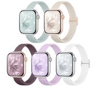 Paquete de 5 correas elásticas trenzadas delgadas compatibles con Apple Watch de 1.57, 1.61, 1.65, 1.49, 1.73, 1.77, 1.87, 1.87, 1.8, 1.77, 1.77, 1.77, 1.77, 1.8, 1.77, 1.8 pulgadas, 1.87 pulgadas