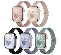 Paquete de 5 correas elásticas trenzadas delgadas compatibles con Apple Watch de 1.57, 1.61, 1.65, 1.49, 1.73, 1.77, 1.87, 1.87, 1.8, 1.77, 1.77, 1.77, 1.77, 1.8, 1.77, 1.8 pulgadas, 1.87 pulgadas