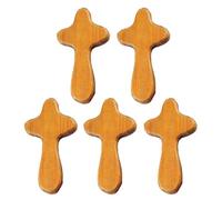 Paquete de 5 cruces de madera para oración para mayor comodidad y devocional, bolsillo de mano, decoración religiosa de madera, portátil