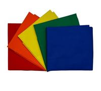 Paquete de 5 cuartos gruesos de diseñador de percal liso 100% algodón FQ, paquetes de tela para acolchado, patchwork, manualidades, material de costura | 48cm x 51cm (Over The Rainbow)