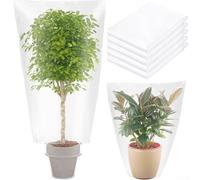 Paquete de 5 cubiertas para plantas de invierno para protección contra la congelación, bolsas de refugio de película de plástico transparente, resistentes a la intemperie, protectores contra heladas