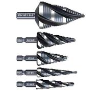 (Paquete de 5) eficientes 4 divisiones de taladro escalonado de tubo en acero rápido desarrollado para la creación de agujeros estándar real en varias circunstancias taladro experto