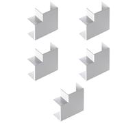 Paquete de 5 esquinas planas para minicanalina 25 x 17 mm, blanco, de PVC, tecnopolímero de alta resistencia, mini canaletas, canal para cables eléctricos